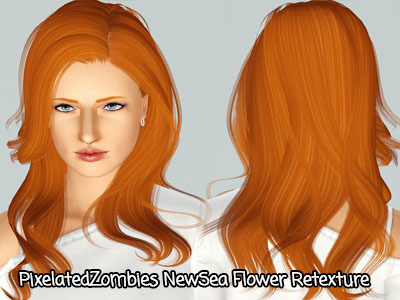 NewSea`s Flower hairstyle retextured by Pixelated Zombies for Sims 3