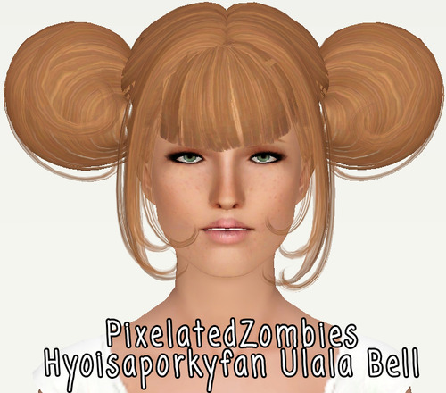 UlBell hairstyle retextured by Pixelated Zombies for Sims 3