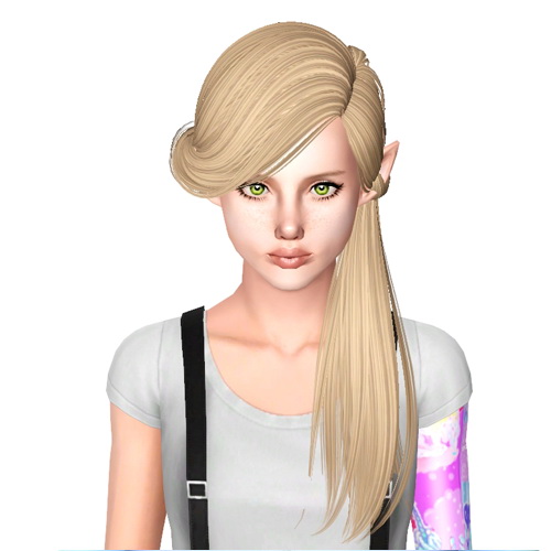 Fancy ponytail hairstyle Skysims 151 retextured by Sjoko for Sims 3