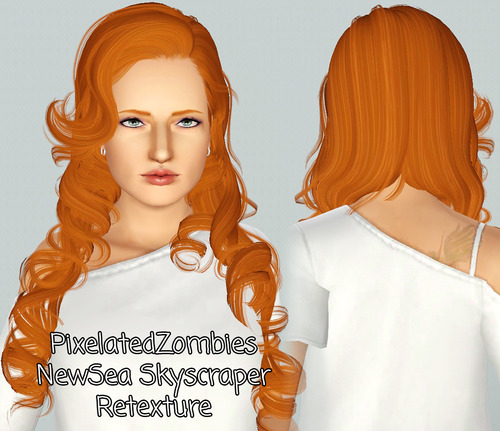 Medieval curls hairstyle NewSea`s SkyScraper retextured by Pixelated Zombies for Sims 3