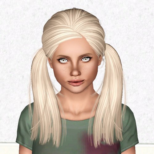 Newsea Breath Pigtails hairstyle retextured by Sjoko for Sims 3