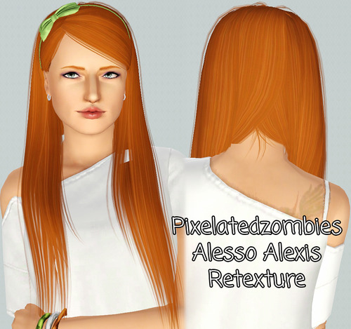 Alesso`s Alexis hairstyle retextured by Pixelated Zombies for Sims 3