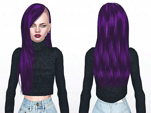 Shaved side hairstyle Zauma Dara retextured by Jas for Sims 3