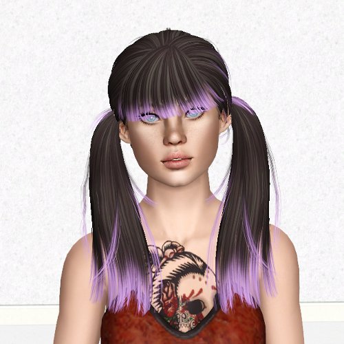 Newsea Breath Pigtails hairstyle retextured by Sjoko for Sims 3