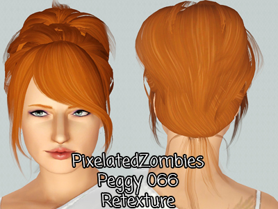 Cool hair with clips Peggy`s 066 retextured by Pixelated Zombies for Sims 3