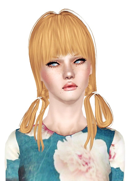 Yume Rolled ponytails Zauma`s Growl hairstyle retextured by Jas for Sims 3