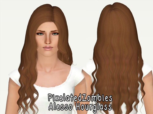 Alesso`s Hourglass hairstyle retextured by Pixelated Zombies for Sims 3