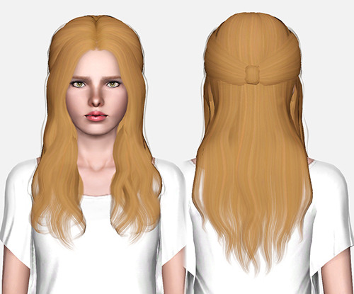 Half up half down hairstyle Cazy`s Promise retextured by Pixelated Zombies for Sims 3