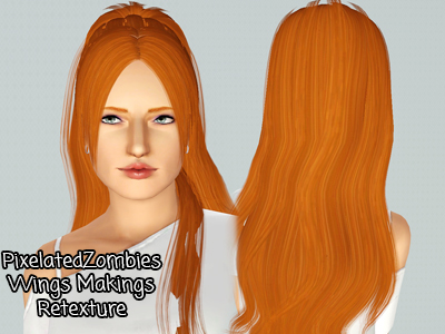 Half up half down ponytail hairstyle Wings`s Makings retextured by Pixelated Zombies for Sims 3
