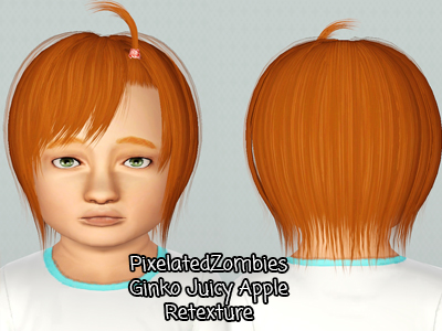Ginko Juicy Apple hairstyle retextured by Pixelated Zombies for Sims 3