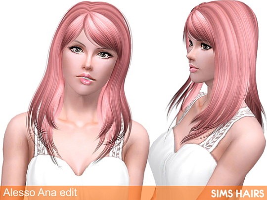 Alesso’s Ana hairstyle retextured by Sims Hairs