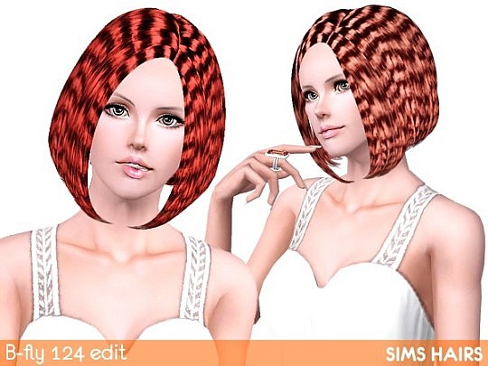 B-fly hairstyle’s 124 curly edit by Sims Hairs