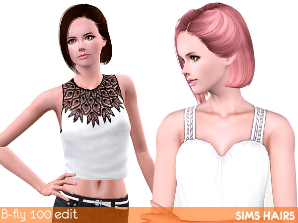 Butterfly’s hairstyle 100 soft edit by Sims Hairs for Sims 3