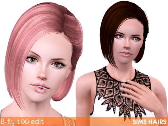 Butterfly’s hairstyle 100 soft edit by Sims Hairs