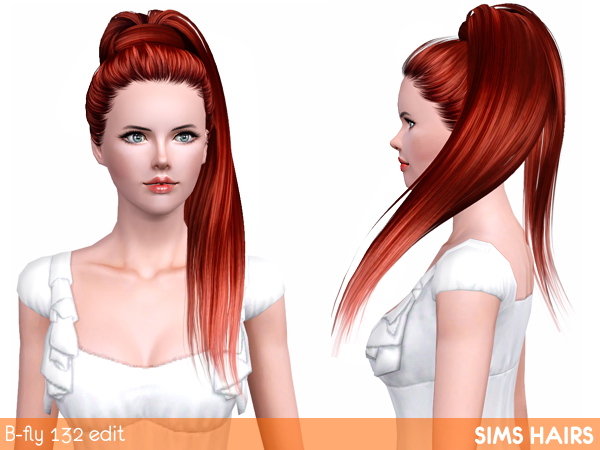 Shiny retexture for B flys AF 132 hairstyle by Sims Hairs for Sims 3