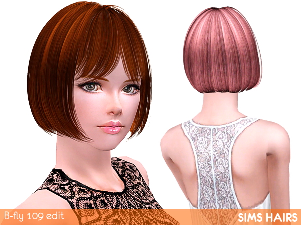 B fly hairstyles 109 retextured by Sims Hairs for Sims 3