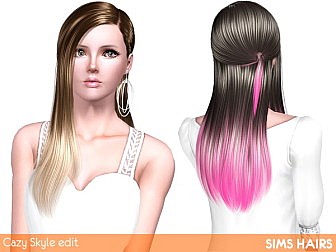 Cazy's Skyle hairstyle shiny retexture by Sims Hairs