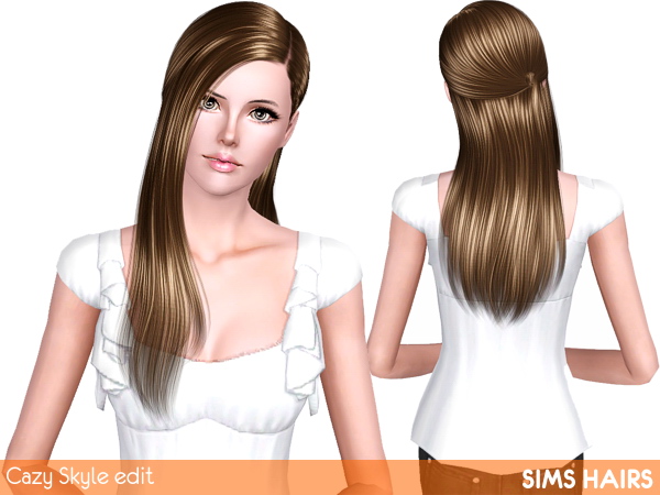 Cazys Skyle hairstyle shiny retexture by Sims Hairs for Sims 3