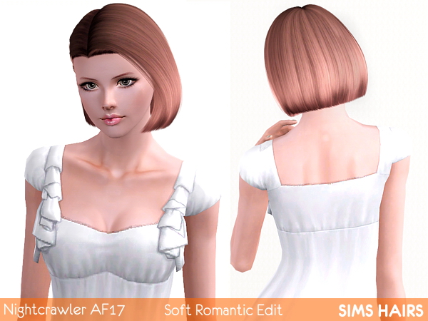 Nightcrawlers AF 17 bob hairstyle romantic edit by Sims Hairs for Sims 3