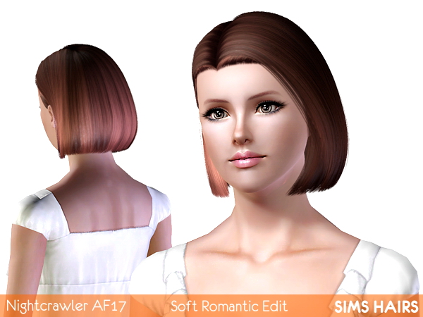 Nightcrawlers AF 17 bob hairstyle romantic edit by Sims Hairs for Sims 3