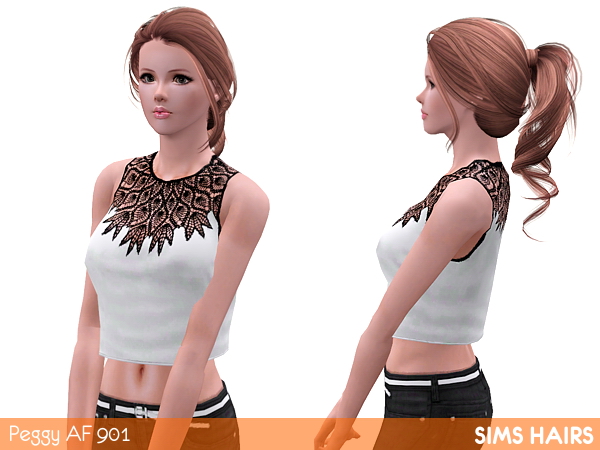 Peggys ponytail hairstyle 901 soft retexture by Sims Hairs for Sims 3