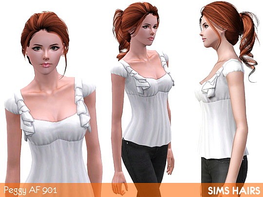 Peggy’s ponytail hairstyle 901 soft retexture by Sims Hairs