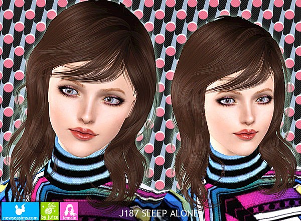 J187 Sleep Alone layered with bangs hairstyle by NewSea for Sims 3