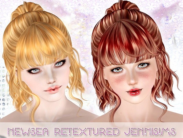 Newsea`s Lavender hairstyle retextured by Jenni Sims for Sims 3
