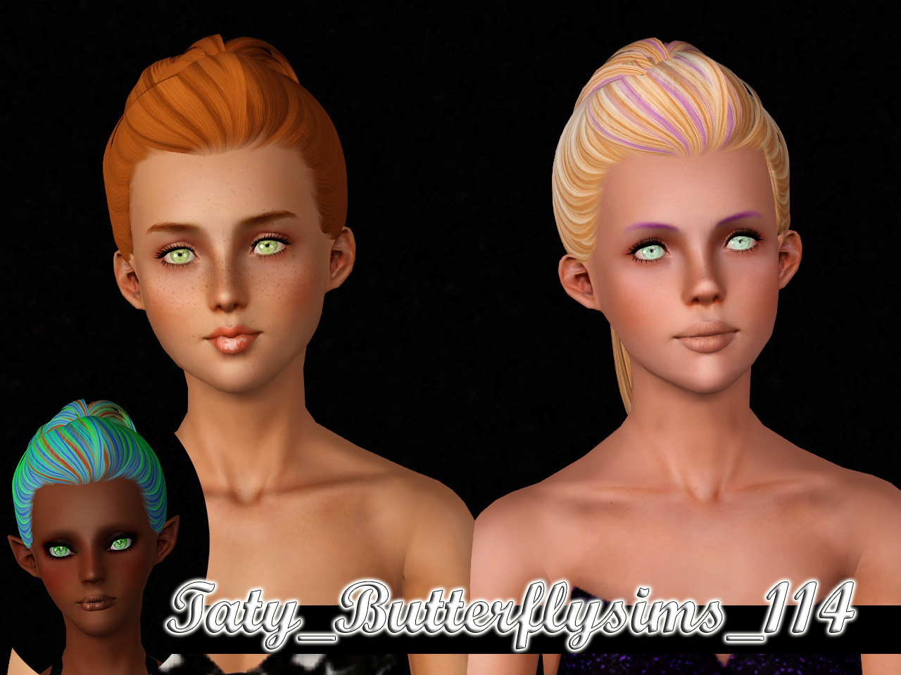 Butterflysims 114 hairstyle retextured by Taty for Sims 3.