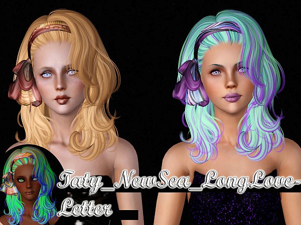 NewSea`s Long Love Letter and Skysims 54 hairstyles retextured by Taty for Sims 3