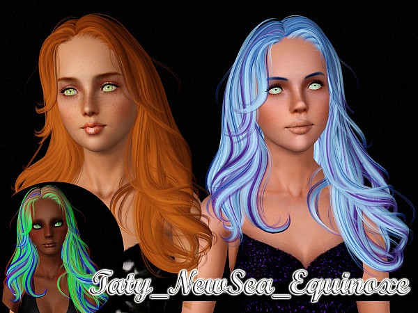 NewSea`s 3 hairstyles retextured by Taty for Sims 3