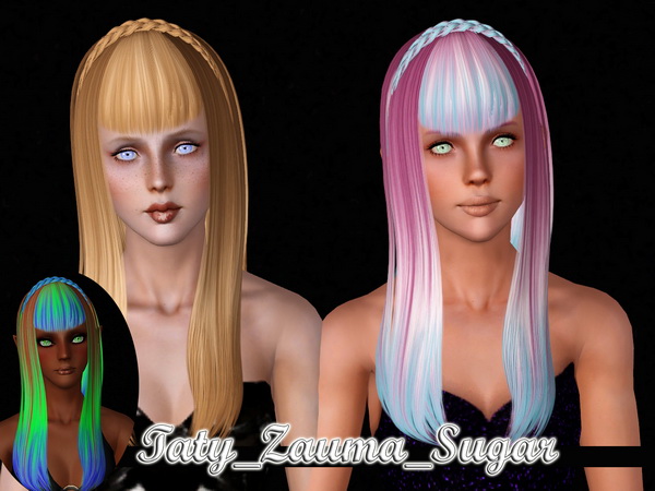 Zauma`s Sugar hairstyle retextured by Taty for Sims 3