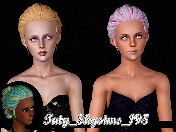 Skysims 195, 198, 199 hairstyle retextured by Taty for Sims 3