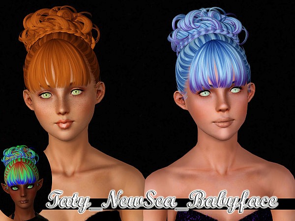 NewSea`s 3 hairstyles retextured by Taty for Sims 3