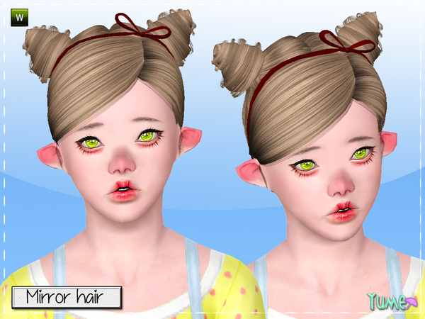Yume Mirror hairstyle by Zauma for Sims 3