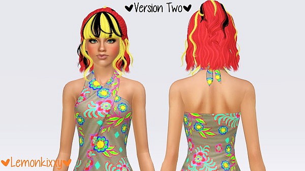 Newsea`s Lavender hairstyle retextured by Lemonkixxy for Sims 3