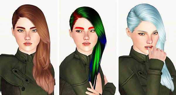 Casy`s 115 and 136 hairstyles retextured by ThunderPudding for Sims 3