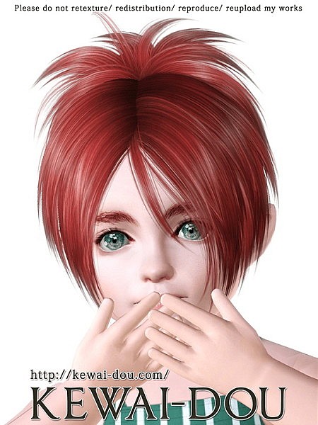 Sangrose for child and toddler hairstyle by Keway Dou for Sims 3