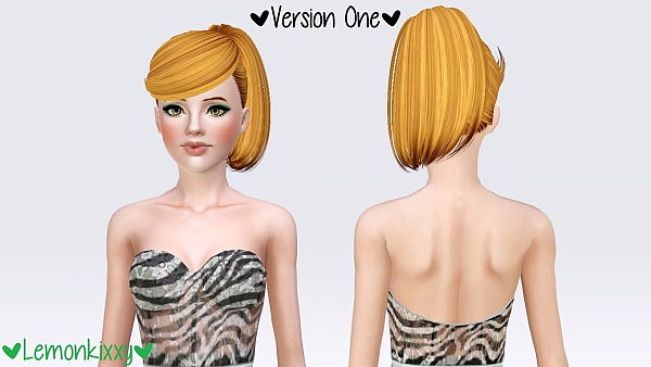  Butterflysims 130 hairstyle retextured by Lemonkixxy for Sims 3