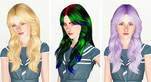 Cazy`s 124,127,128,117 hairstyles retextured by ThunderPudding for Sims 3