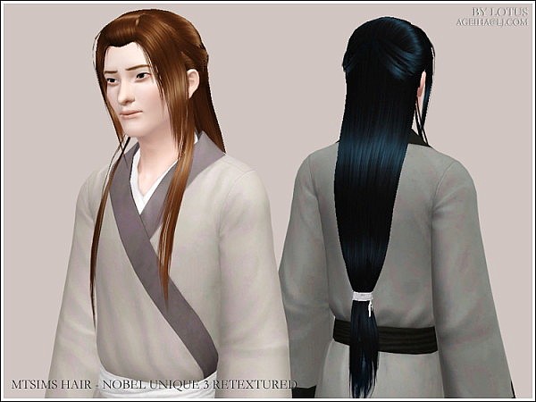 MTSims Nobel Unique 3 hairstyle retextured by Lotus for Sims 3