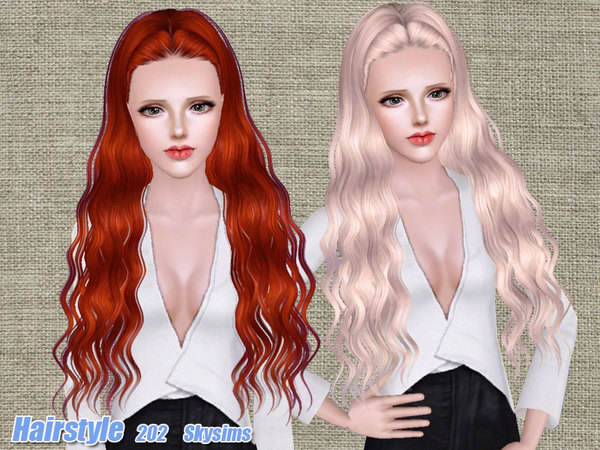 Long waves hairstyle 202 by Skysims for Sims 3