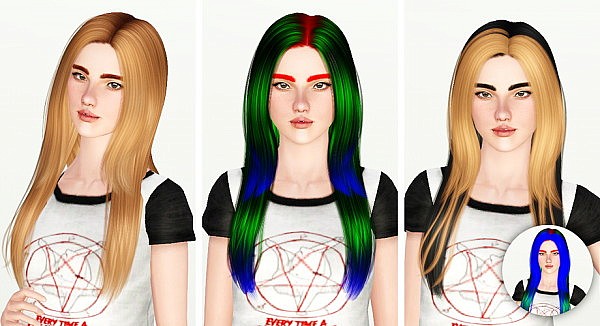 Cazy`s 124,127,128,117 hairstyles retextured by ThunderPudding for Sims 3
