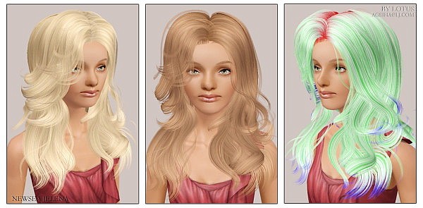 Newsea`s Jelena hairstyle retextured by Lotus for Sims 3