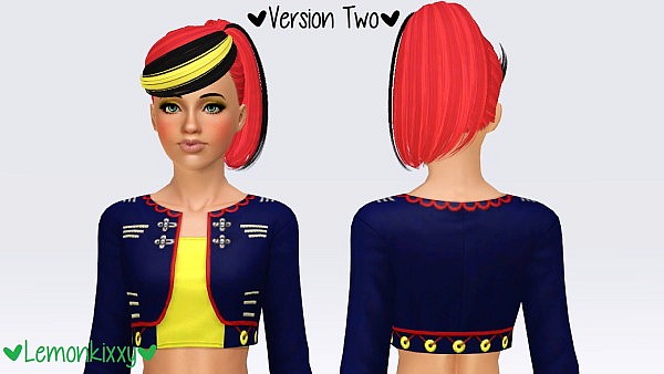  Butterflysims 130 hairstyle retextured by Lemonkixxy for Sims 3