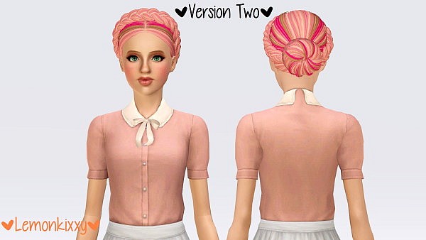 Skysims 195 hairstyle retextured by Lemonkixxy for Sims 3