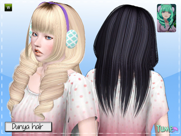 Yume Dunya hairstyle by Zauma for Sims 3
