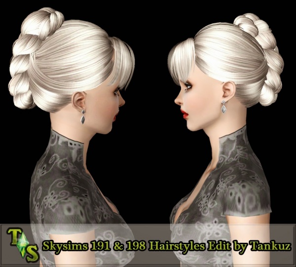 Skysims 191 and 198 hairstyles Edited by Tankuz for Sims 3