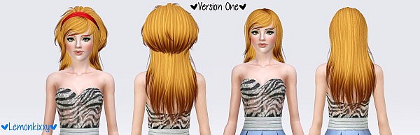Newsea`s Lilac Fog hairstyle retextured by Lemonkixxy for Sims 3