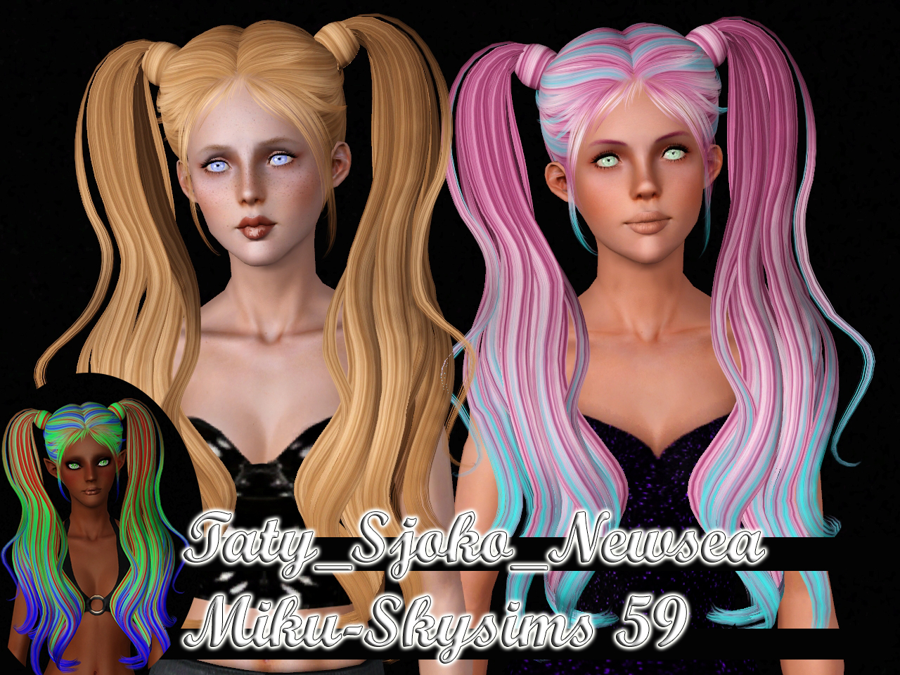 Skysims NewSea And Butterfly Hairstyles Retextured By Taty Sims 3 Hairs